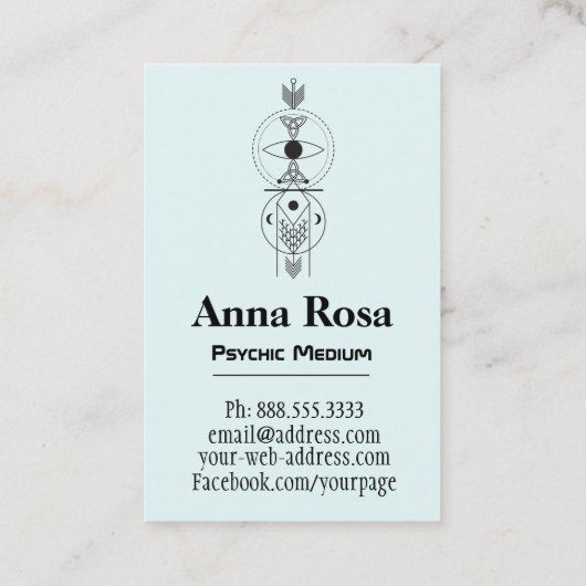 *~* Mystical Nebula Universe Celtic Psychic Medium Visitekaartje (Achterkant)