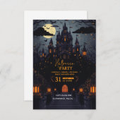 Mystical Night-Themed Halloween Party Invitation Kaart (Voorkant / Achterkant)