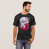 Mystical Nine-Tailed Fox Under Moon Cherry Blossom T-shirt (Voorkant volledig)