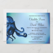Mystical Ocean Octopus Wedding Invitations Kaart (Voorkant)