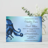 Mystical Ocean Octopus Wedding Invitations Kaart (Staand voorkant)