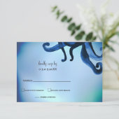 Mystical Ocean Octopus Wedding rsvp Kaart (Staand voorkant)