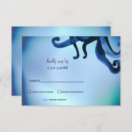 Mystical Ocean Octopus Wedding rsvp Kaart