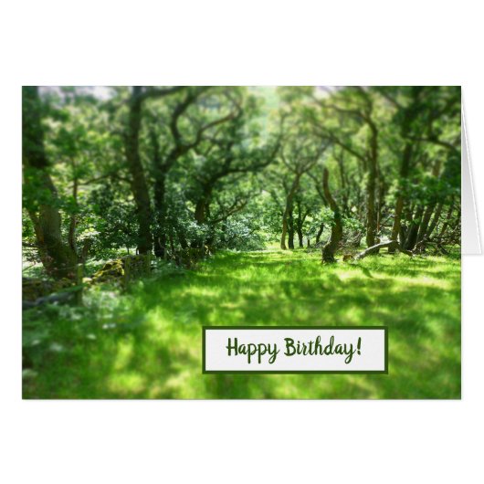 Mystical Old Oak Woodland - Happy Birthday Card (Voorkant Horizontaal)