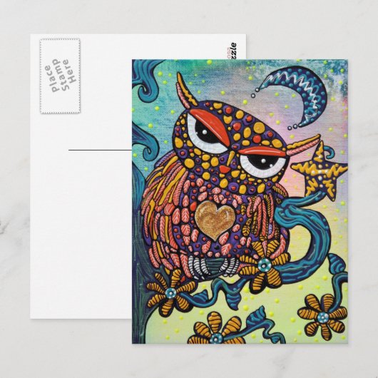 Mystical Owl Briefkaart (Voorkant / Achterkant)