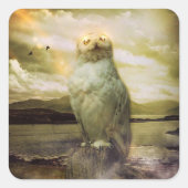 Mystical Owl Vierkante Sticker (Voorkant)
