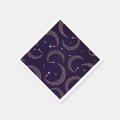 Mystical Paars Gold Filigree Moon Celestial Party Servet (Hoek)