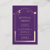 Mystical Paars Gold Sun-astronomische ruimte Visitekaartje (Voorkant)