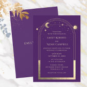 Mystical Paars Gold Sun Star-astronomische ruimte Kaart