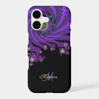Mystical Paars Personalized Fractal iPhone X Hoesj