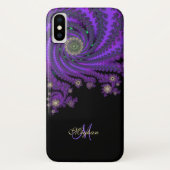 Mystical Paars Personalized Fractal iPhone X Hoesj Case-Mate iPhone Case (Achterkant)