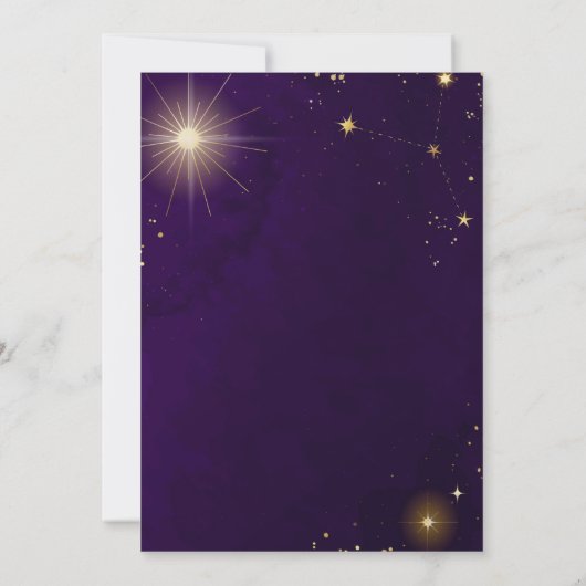 Mystical Paarse Sun Moon Wedding Kaart (Achterkant)