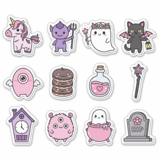 Mystical Pastel Haunts Sticker Pack (Voorkant)