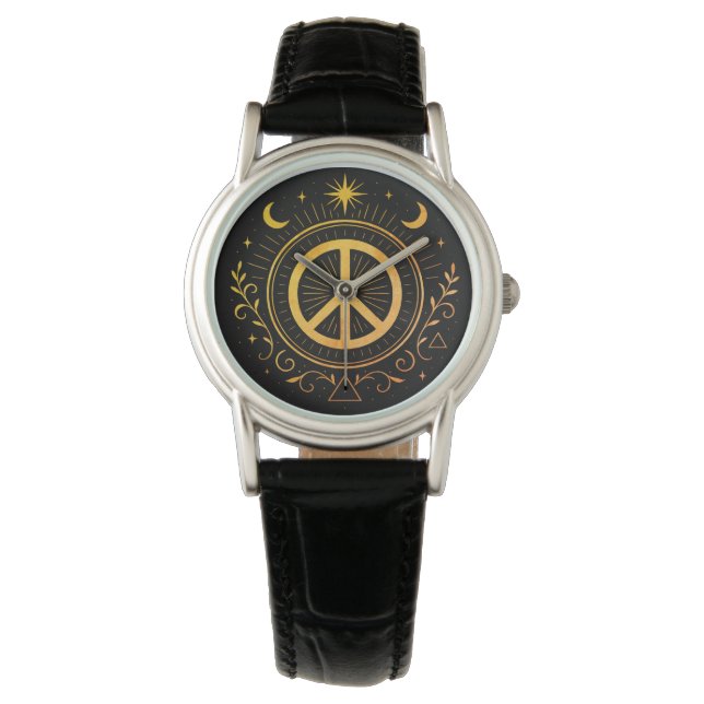 Mystical Peace Sign Horloge (Voorkant)