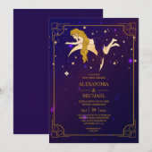 Mystical Pink Blue Celestial Stars Kaart (Voorkant / Achterkant)