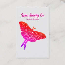 Mystical Pink Luna Moth Jewelry Pin Business Card Visitekaartje