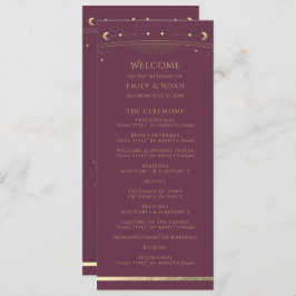 Mystical Plum Gold Sun Moon Astronomy Space Programmakaart