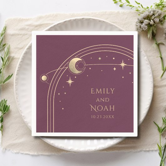 Mystical Plum Gold Sun Moon Astronomy Space Servet