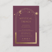 Mystical Plum Gold Sun Moon Astronomy Space Visitekaartje (Voorkant)
