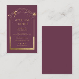 Mystical Plum Gold Sun Moon Astronomy Space Visitekaartje