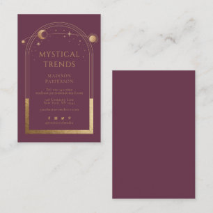 Mystical Plum Gold Sun Moon Astronomy Space Visitekaartje