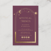 Mystical Plum Gold Sun Moon Astronomy Space Visitekaartje (Voorkant)