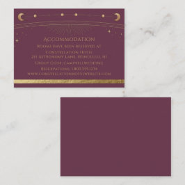 Mystical Plum Gold Sun Moon Stars Accommodatie Informatiekaartje