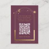 Mystical Plum Gold Wedding Website RSVP QR Code Informatiekaartje (Achterkant)