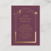Mystical Plum Gold Wedding Website RSVP QR Code Informatiekaartje (Voorkant)