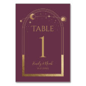 Mystical PlumGold Sun Moon Astronomy Weddenschap Kaart (Voorkant)