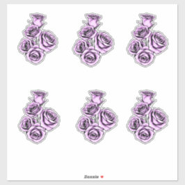 Mystical Purple Rose Custom-Cut Vinyl Stickers