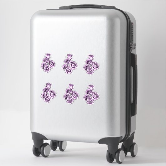 Mystical Purple Rose Custom-Cut Vinyl Stickers (Koffer)