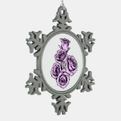 Mystical Purple Rose Tin Sneeuwvlok Ornament (Links)