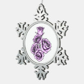Mystical Purple Rose Tin Sneeuwvlok Ornament (Rechts)