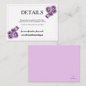 Mystical Purple Rose Wedding Informatiekaartje (Voorkant / Achterkant)