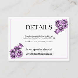 Mystical Purple Rose Wedding Informatiekaartje