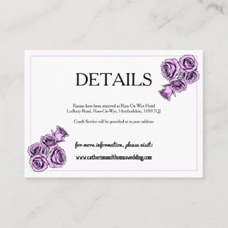Mystical Purple Rose Wedding Informatiekaartje