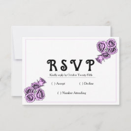Mystical Purple Rose Wedding RSVP Kaartje