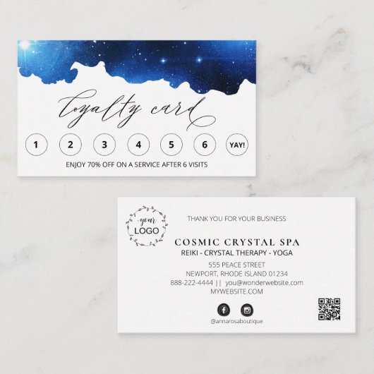 *~* Mystical QR LOGO Rewards Dank u Klantenkaartje (Voorkant / Achterkant)