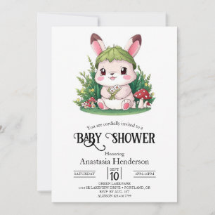 Mystical Rabbit Bunny Digitaal Baby shower Kaart
