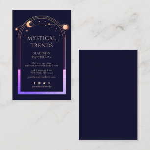 Mystical Rainbow Blue Sun Moon Astronomy Space Visitekaartje