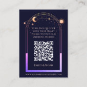 Mystical Rainbow Blue Weddenschap Website RSVP QR Informatiekaartje (Achterkant)