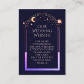 Mystical Rainbow Blue Weddenschap Website RSVP QR Informatiekaartje (Voorkant)