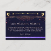 Mystical Rainbow Blue Weddenschap Website RSVP QR  Informatiekaartje (Voorkant)