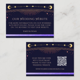 Mystical Rainbow Blue Weddenschap Website RSVP QR  Informatiekaartje