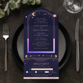 Mystical Rainbow Sun Star Moon Astronomie Space All In One Uitnodiging