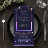 Mystical Rainbow Sun Star Moon Astronomie Space All In One Uitnodiging