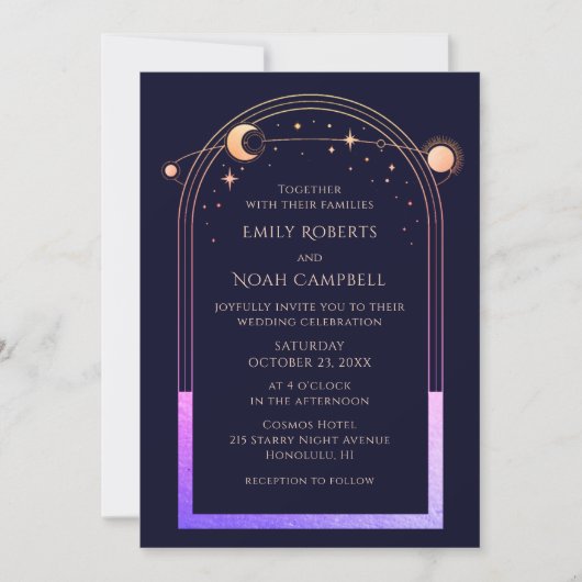 Mystical Rainbow Sun Star Moon Astronomie Space Kaart (Voorkant)