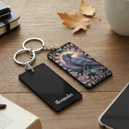 Mystical Raven Dark Academia Gothic Sleutelhanger