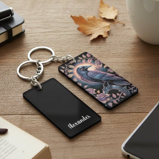 Mystical Raven Dark Academia Gothic Sleutelhanger